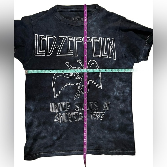 Led Zeppelin Liquid Navy Blue T-shirt women’s extra small XS rock tee - Picture 7 of 11